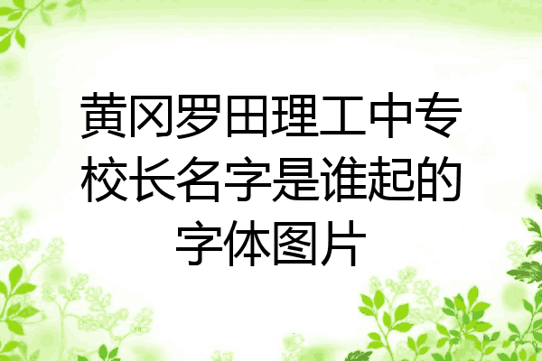 黄冈罗田理工中专校长名字是谁起的字体图片