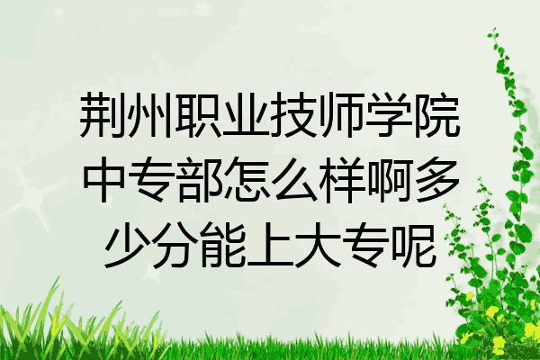荆州职业技师学院中专部怎么样啊多少分能上大专呢