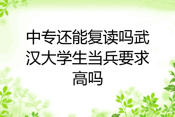 中专还能复读吗武汉大学生当兵要求高吗