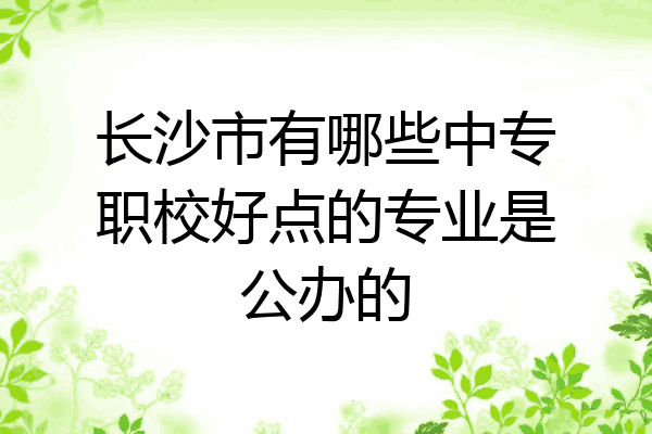 长沙市有哪些中专职校好点的专业是公办的