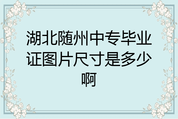 湖北随州中专毕业证图片尺寸是多少啊