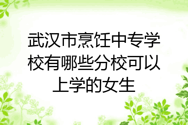 武汉市烹饪中专学校有哪些分校可以上学的女生