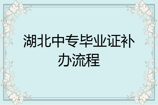 湖北中专毕业证补办流程