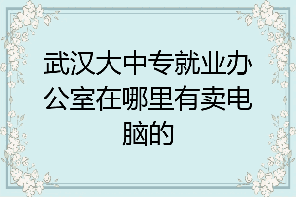 武汉大中专就业办公室在哪里有卖电脑的