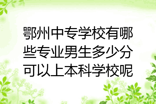 鄂州中专学校有哪些专业男生多少分可以上本科学校呢