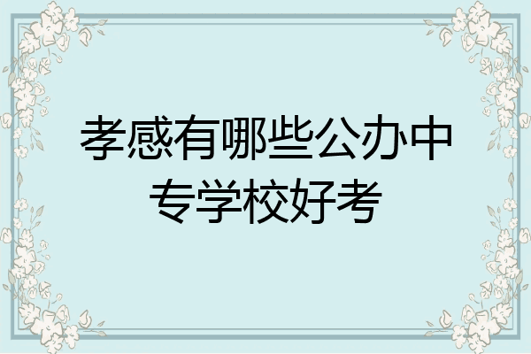 孝感有哪些公办中专学校好考
