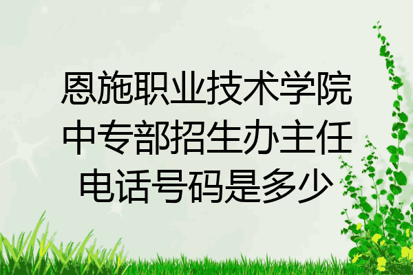 恩施职业技术学院中专部招生办主任电话号码是多少