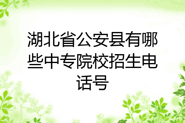 湖北省公安县有哪些中专院校招生电话号