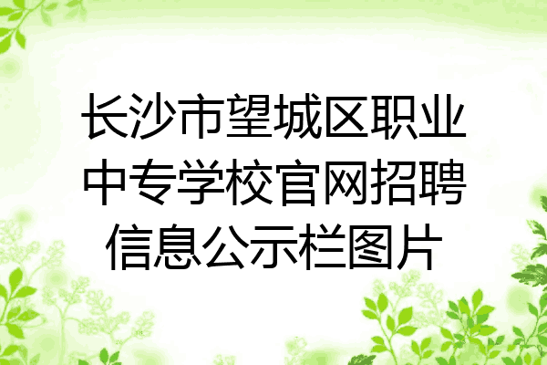 长沙市望城区职业中专学校官网招聘信息公示栏图片
