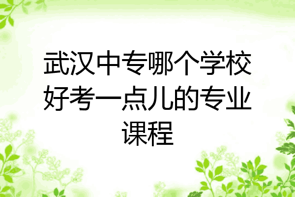 武汉中专哪个学校好考一点儿的专业课程