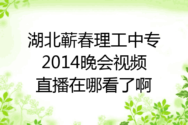 湖北蕲春理工中专2014晚会视频直播在哪看了啊