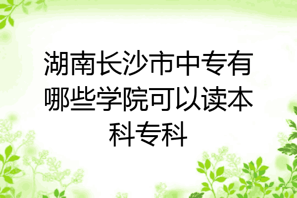 湖南长沙市中专有哪些学院可以读本科专科