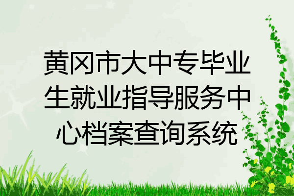 黄冈市大中专毕业生就业指导服务中心档案查询系统
