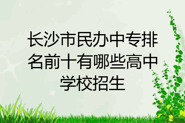 长沙市民办中专排名前十有哪些高中学校招生