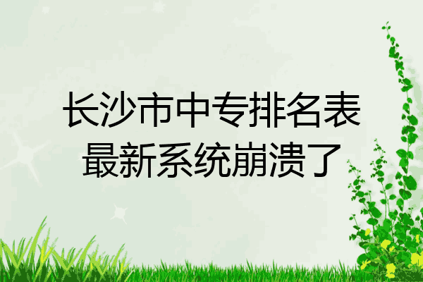 长沙市中专排名表最新系统崩溃了