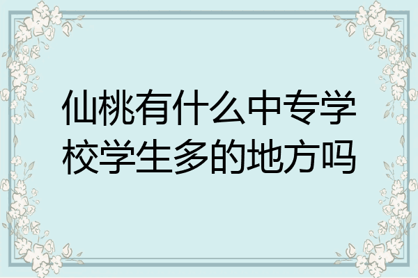 仙桃有什么中专学校学生多的地方吗
