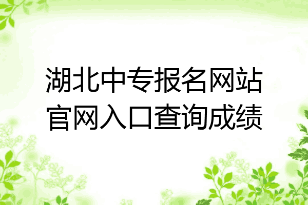 湖北中专报名网站官网入口查询成绩