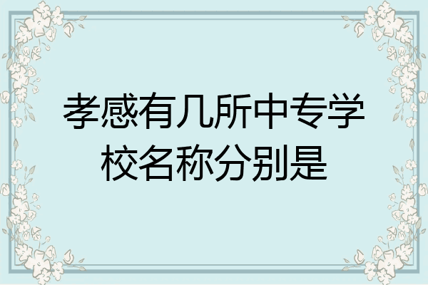 孝感有几所中专学校名称分别是