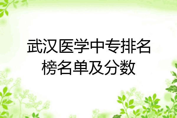 武汉医学中专排名榜名单及分数