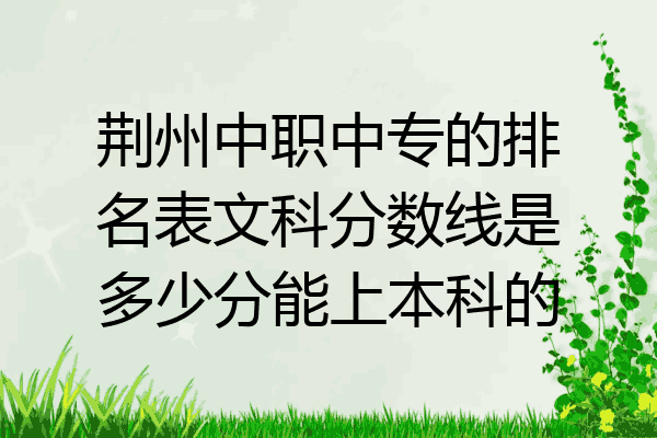 荆州中职中专的排名表文科分数线是多少分能上本科的