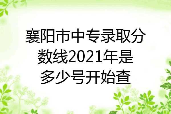 襄阳市中专录取分数线2021年是多少号开始查