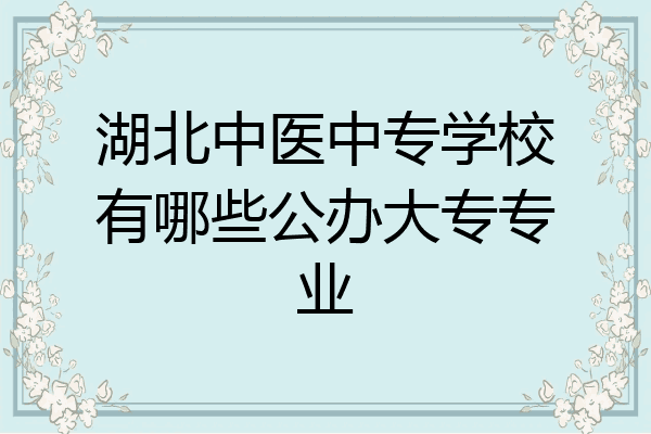 湖北中医中专学校有哪些公办大专专业