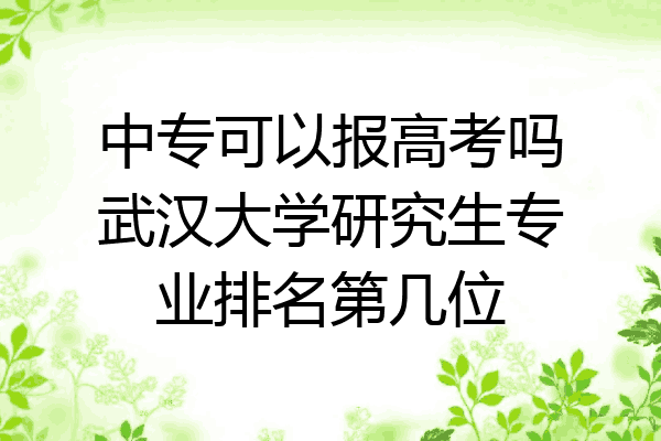 中专可以报高考吗武汉大学研究生专业排名第几位