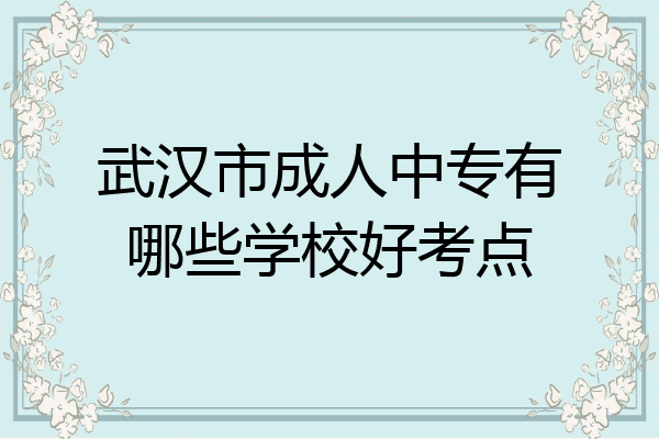 武汉市成人中专有哪些学校好考点