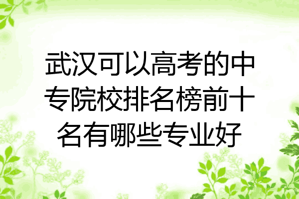 武汉可以高考的中专院校排名榜前十名有哪些专业好