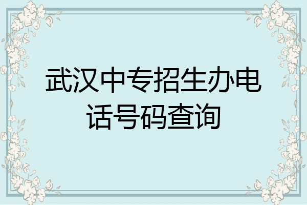 武汉中专招生办电话号码查询