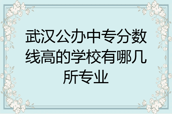 武汉公办中专分数线高的学校有哪几所专业