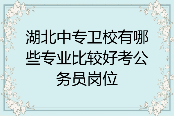 湖北中专卫校有哪些专业比较好考公务员岗位