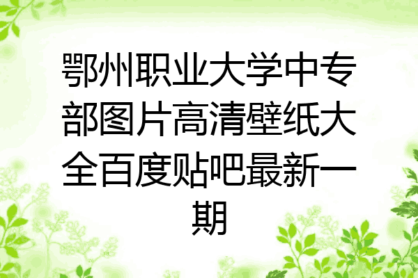 鄂州职业大学中专部图片高清壁纸大全百度贴吧最新一期