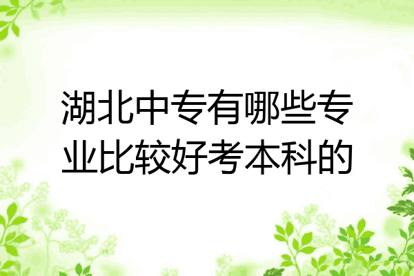 湖北中专有哪些专业比较好考本科的