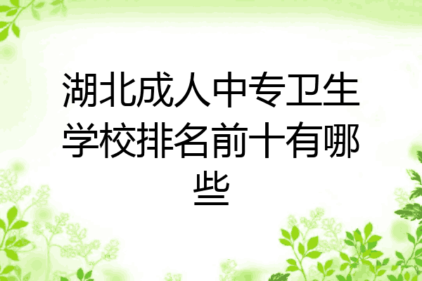 湖北成人中专卫生学校排名前十有哪些