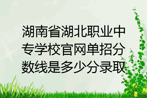 湖南省湖北职业中专学校官网单招分数线是多少分录取