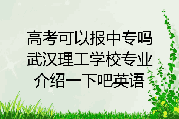 高考可以报中专吗武汉理工学校专业介绍一下吧英语