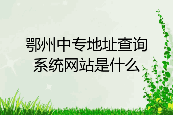 鄂州中专地址查询系统网站是什么
