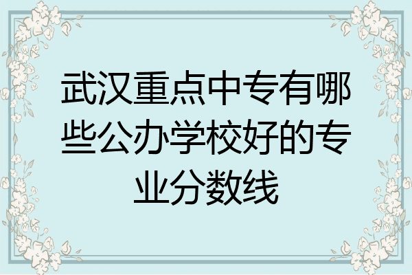 武汉重点中专有哪些公办学校好的专业分数线