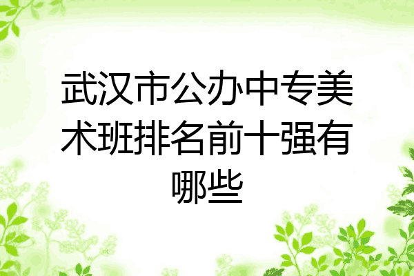 武汉市公办中专美术班排名前十强有哪些