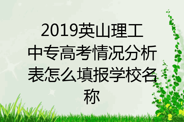 2019英山理工中专高考情况分析表怎么填报学校名称