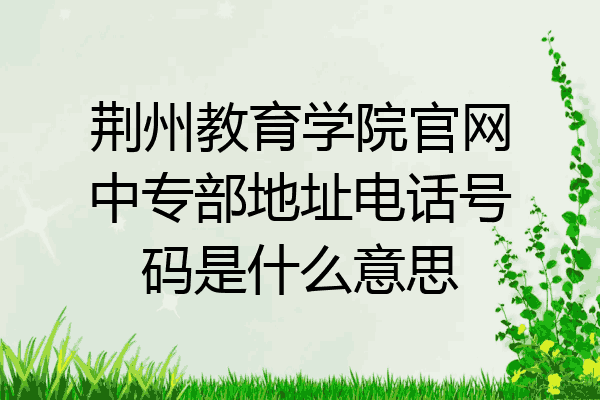 荆州教育学院官网中专部地址电话号码是什么意思