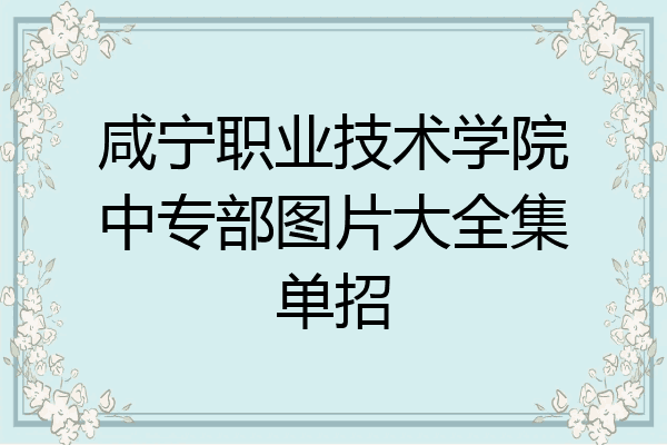 咸宁职业技术学院中专部图片大全集单招