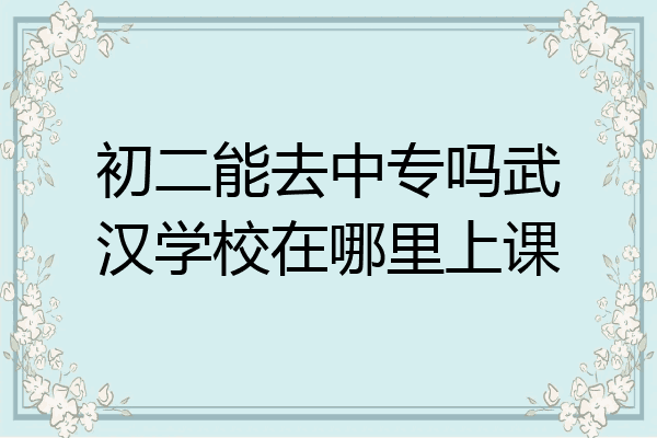 初二能去中专吗武汉学校在哪里上课