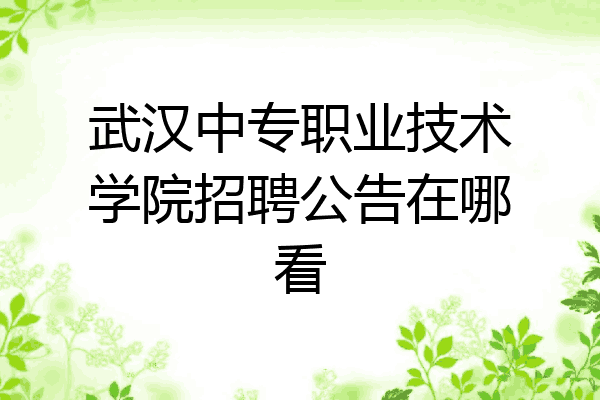 武汉中专职业技术学院招聘公告在哪看