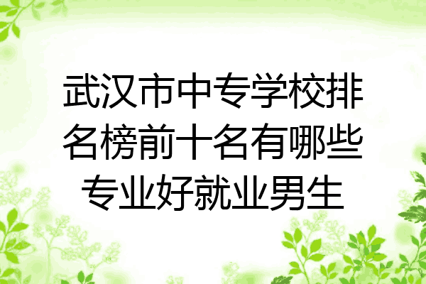 武汉市中专学校排名榜前十名有哪些专业好就业男生