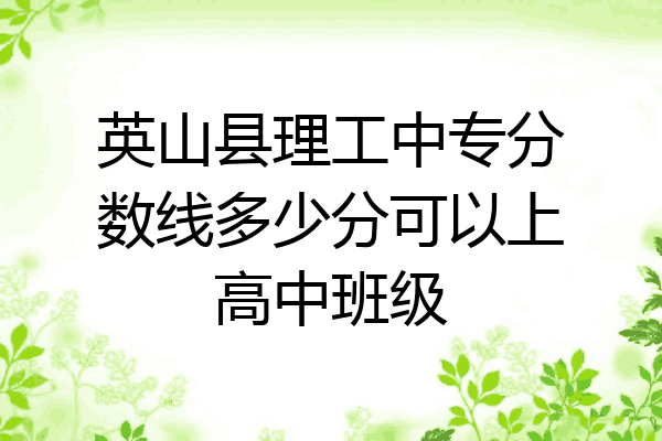 英山县理工中专分数线多少分可以上高中班级