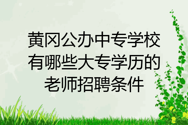 黄冈公办中专学校有哪些大专学历的老师招聘条件