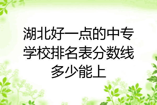 湖北好一点的中专学校排名表分数线多少能上