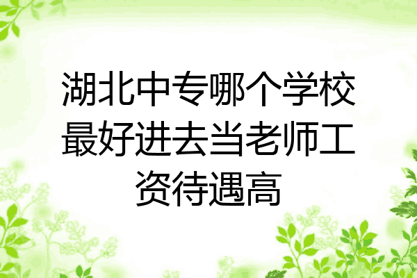 湖北中专哪个学校最好进去当老师工资待遇高